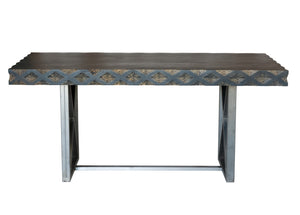 38" X 72" X 30" Metal Base Mango Wood Medium Dining Table