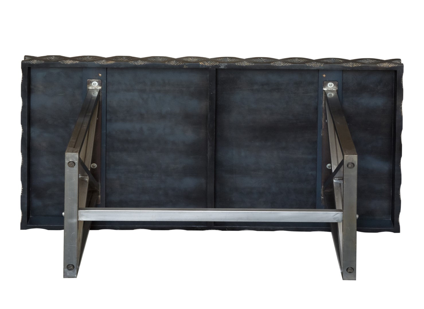 38" X 72" X 30" Metal Base Mango Wood Medium Dining Table
