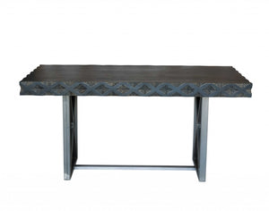 36" X 64" X 30" Metal Base Mango Wood Small Dining Table