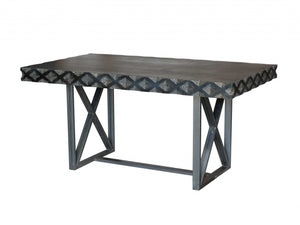 36" X 64" X 30" Metal Base Mango Wood Small Dining Table