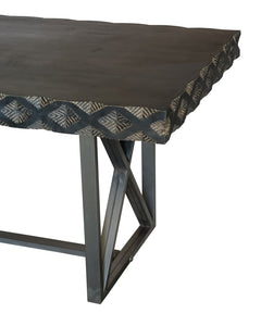 36" X 64" X 30" Metal Base Mango Wood Small Dining Table