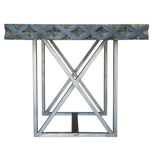 36" X 64" X 30" Metal Base Mango Wood Small Dining Table