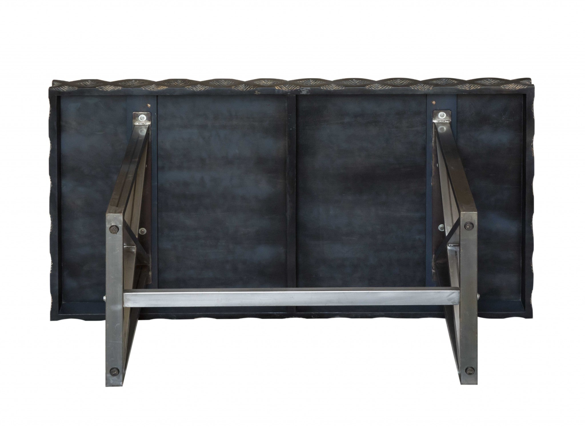 36" X 64" X 30" Metal Base Mango Wood Small Dining Table
