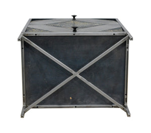 16" X 22" X 27" Metal Base Mango Wood Nightstand
