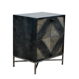 16" X 22" X 27" Metal Base Mango Wood Nightstand