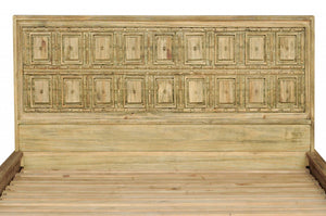 85" X 88" X 49" Natural Pine Wood King Size Bed