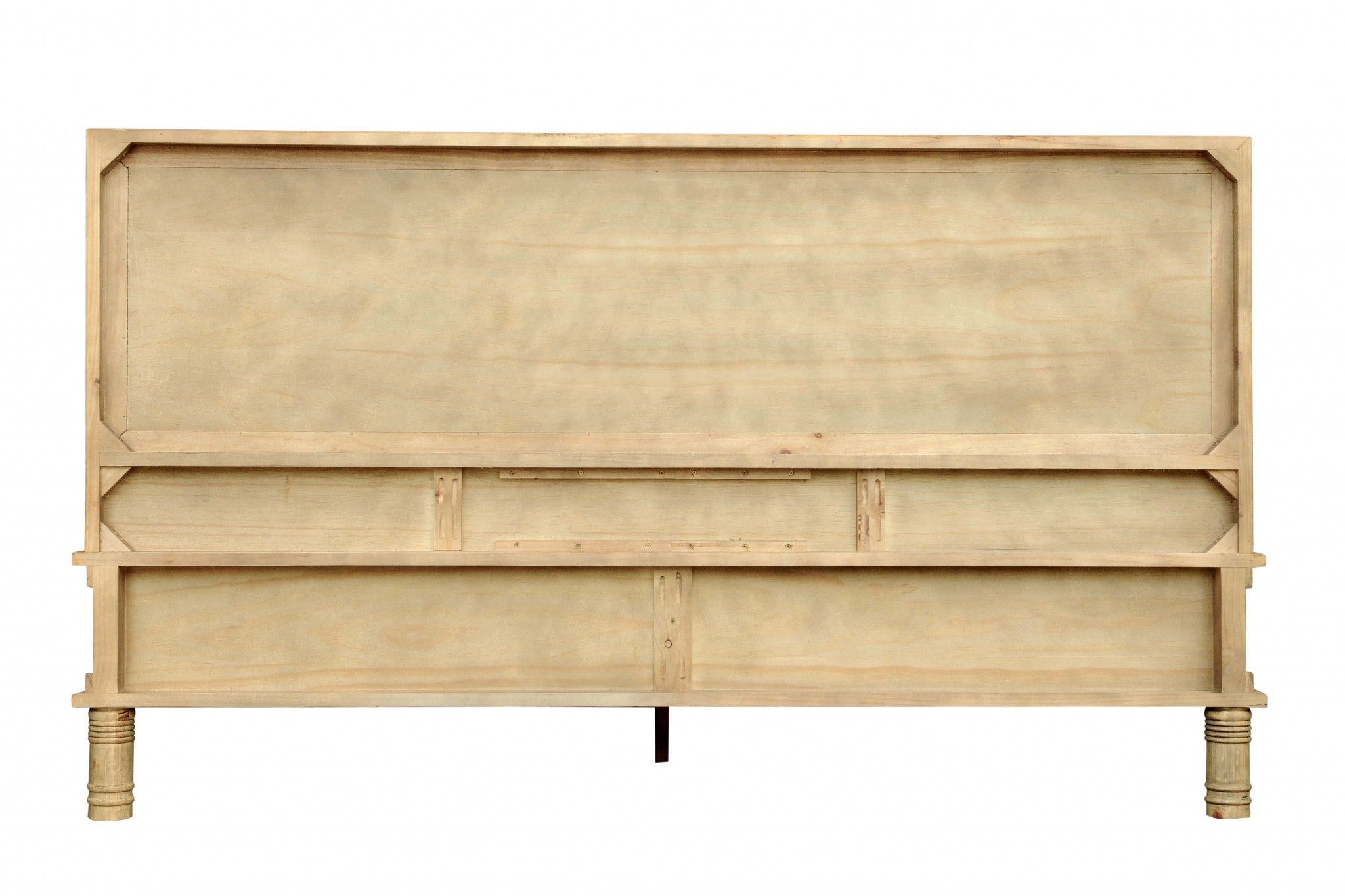 85" X 88" X 49" Natural Pine Wood King Size Bed