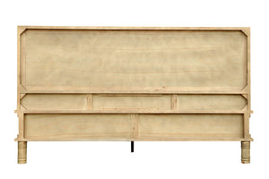 85" X 88" X 49" Natural Pine Wood King Size Bed
