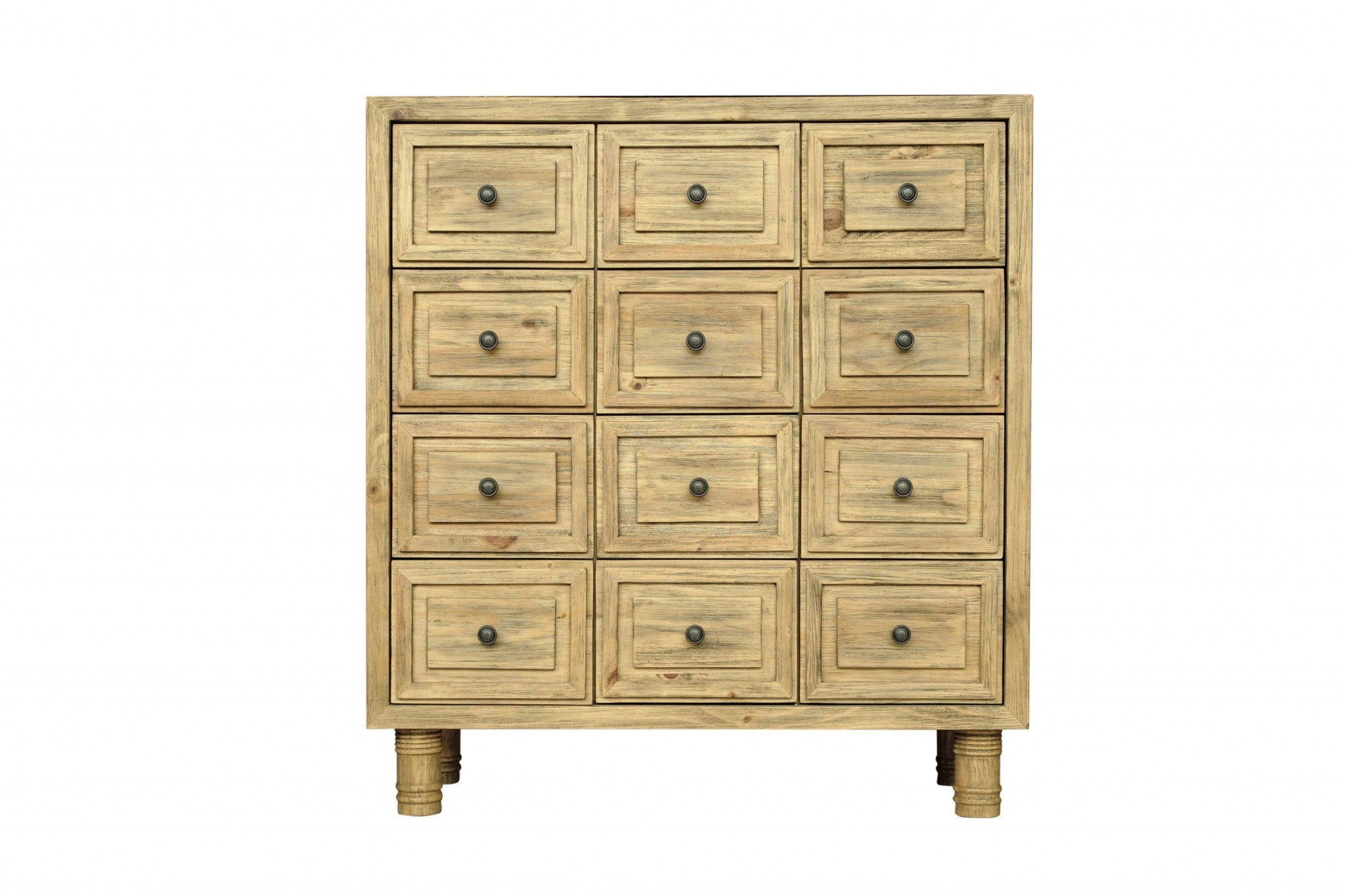 18" X 43" X 47" Dark Brown Pine Wood Chest