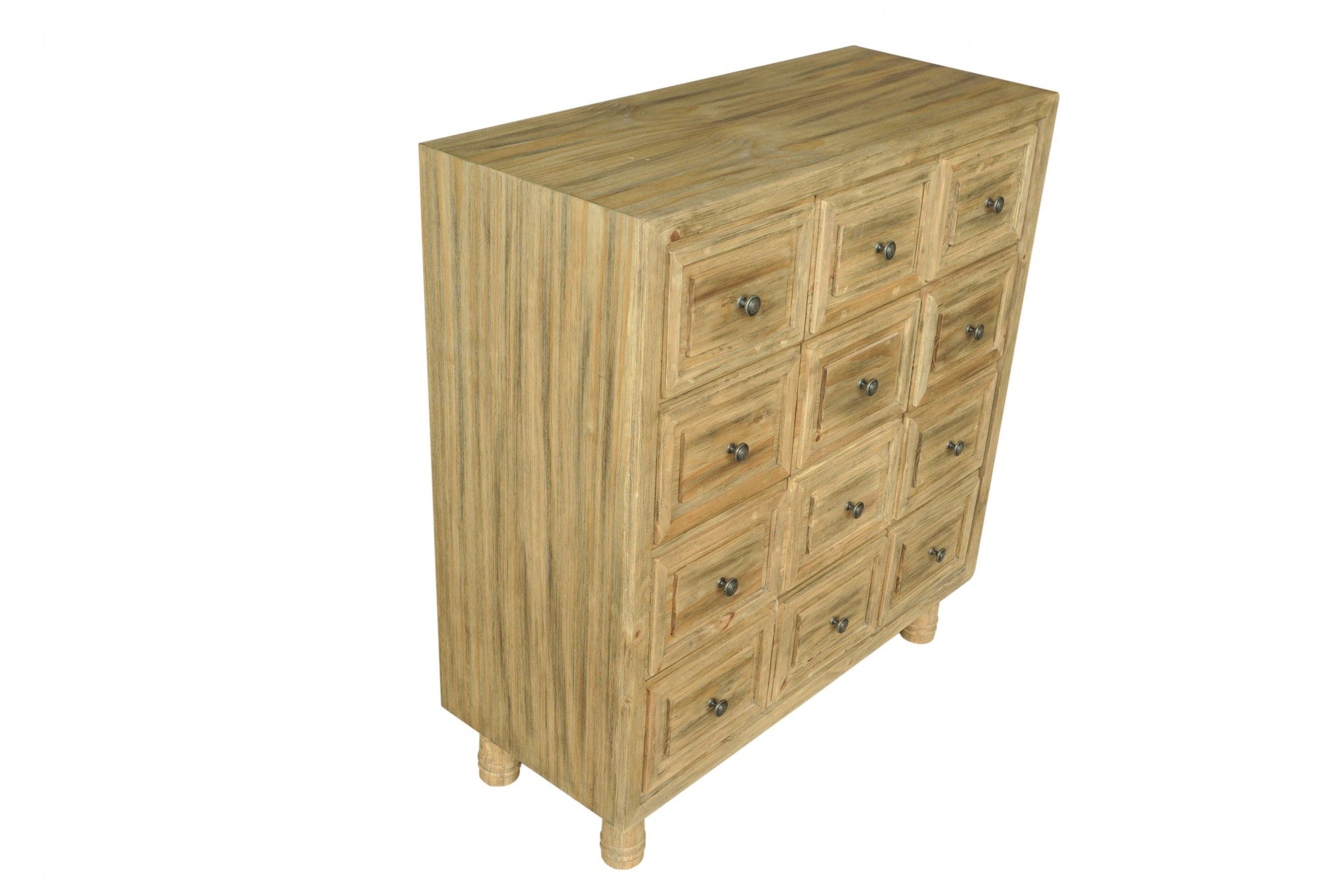 18" X 43" X 47" Dark Brown Pine Wood Chest