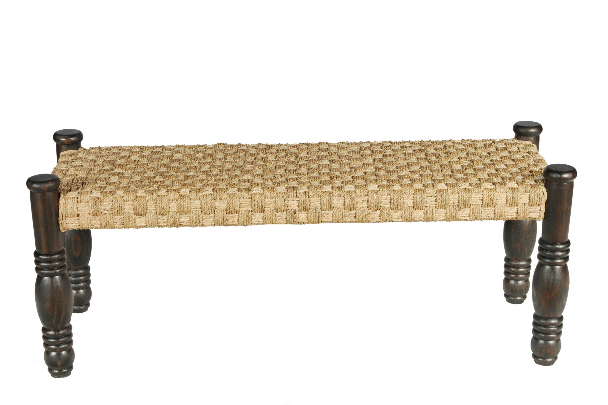 51" X 19" X 20" Dark Brown Pine Wood Dining Bench Small