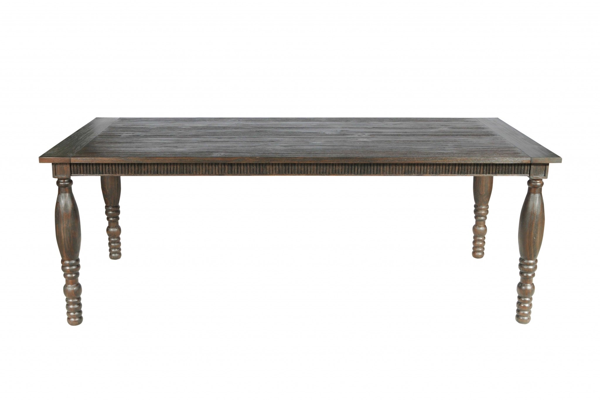 34" X 65" X 30" Dark Brown Pine Wood Small Dining Table