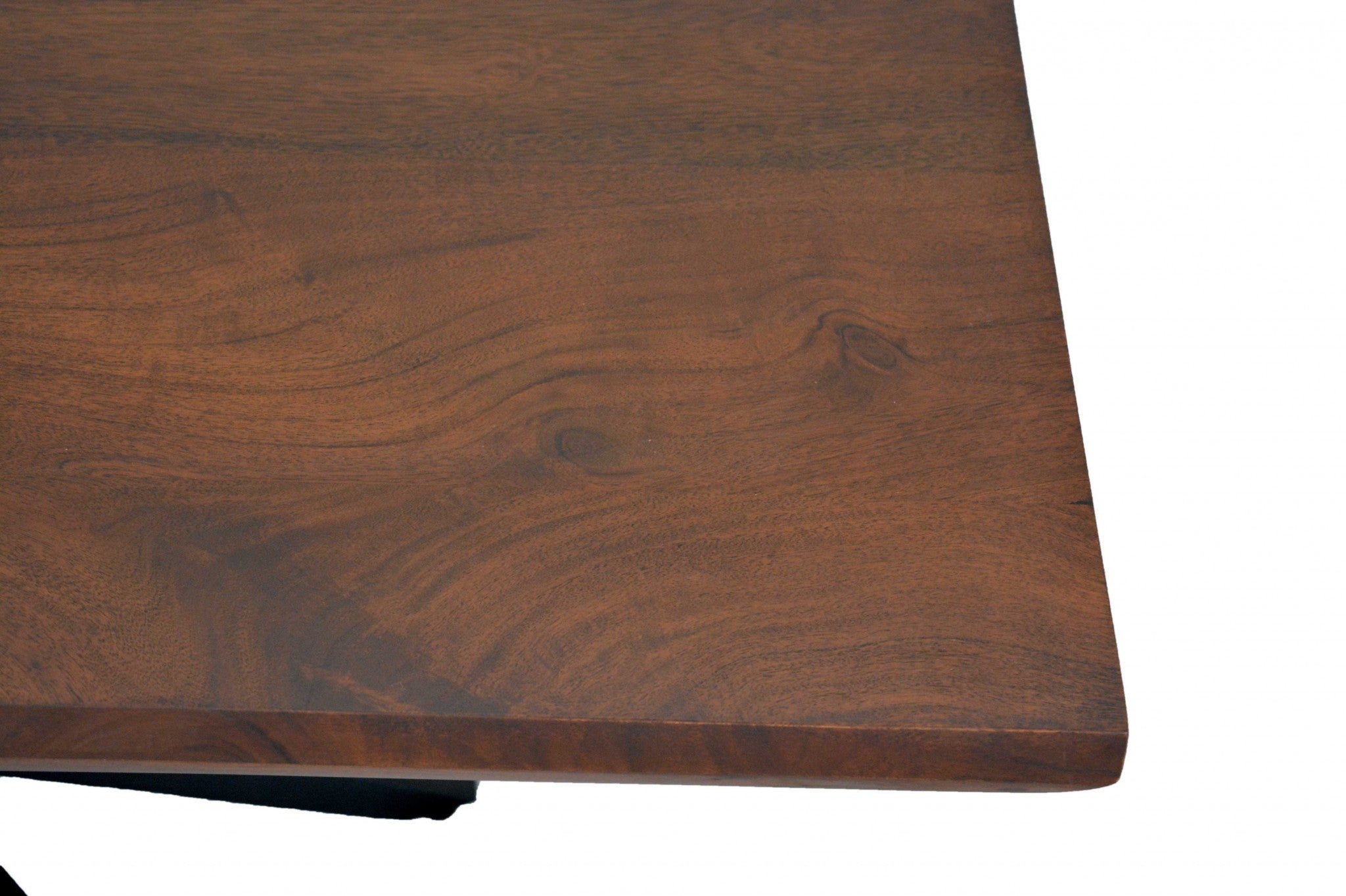 16" X 71" X 18" Brown/Black Wood Metal Dining Bench