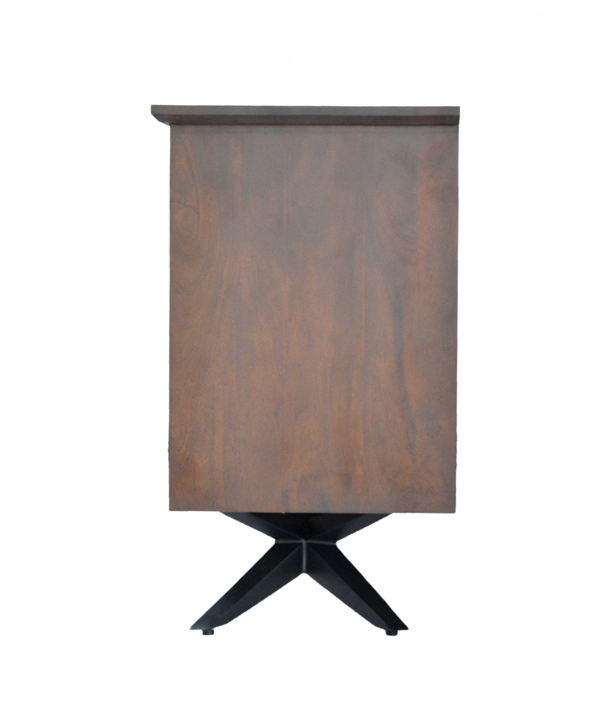 18" X 60" X 32" Brown/Black Wood Metal Buffet