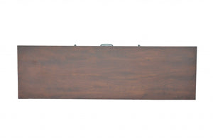 18" X 60" X 32" Brown/Black Wood Metal Buffet