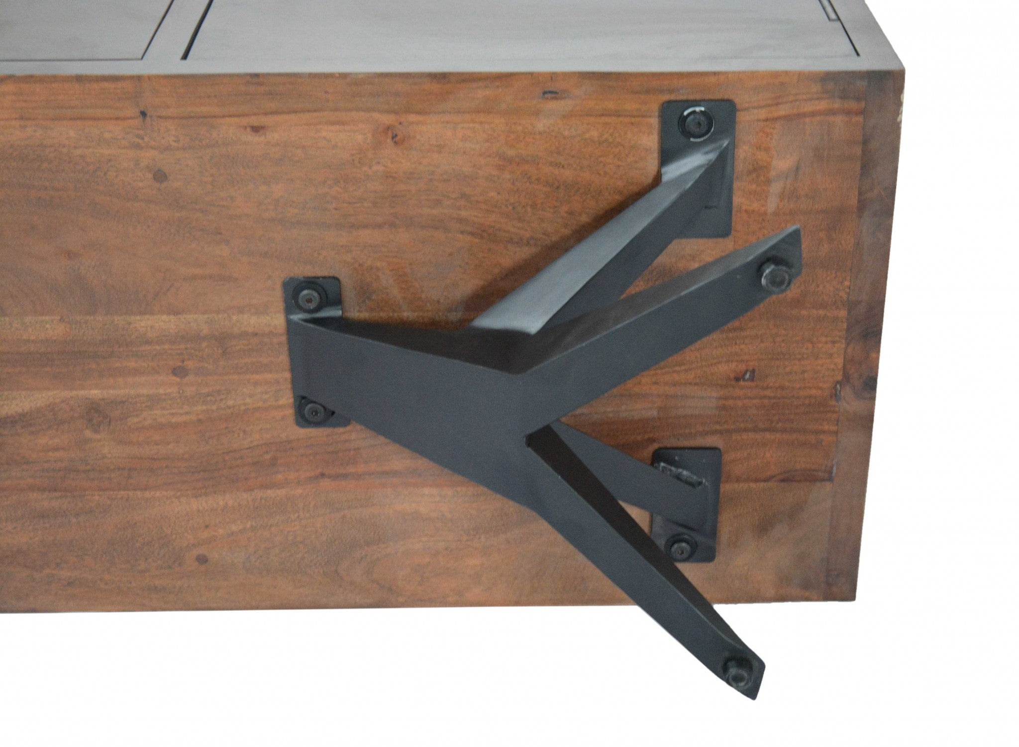 18" X 60" X 32" Brown/Black Wood Metal Buffet
