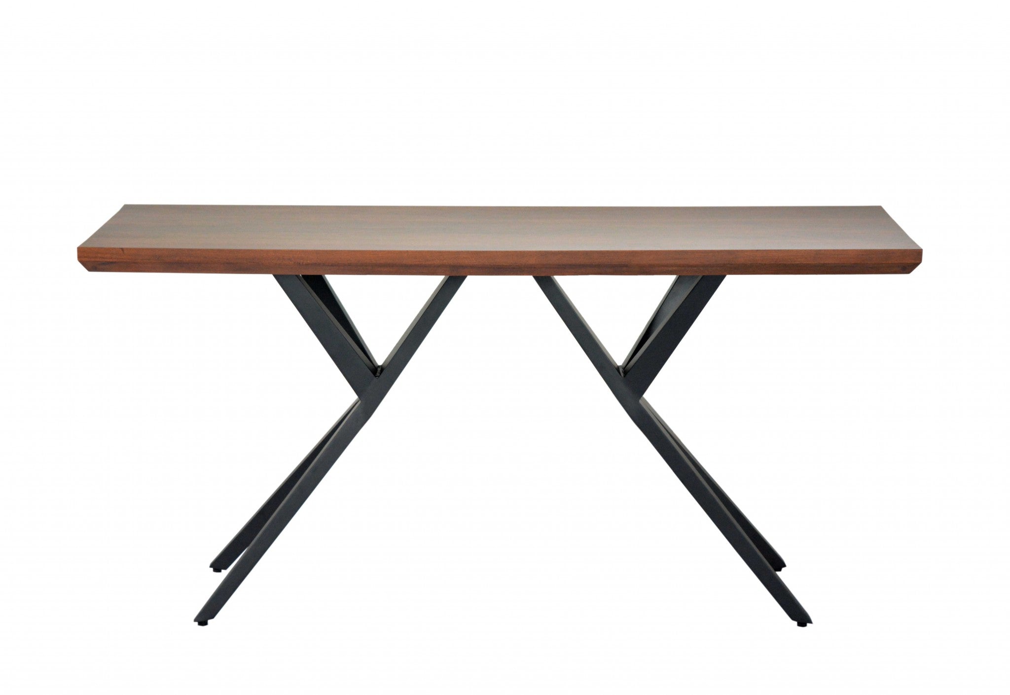 18" X 60" X 30" Brown/Black Wood Metal Console