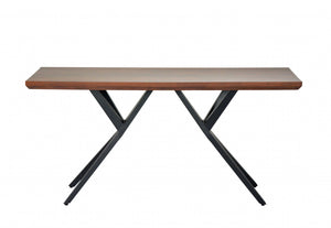 18" X 60" X 30" Brown/Black Wood Metal Console