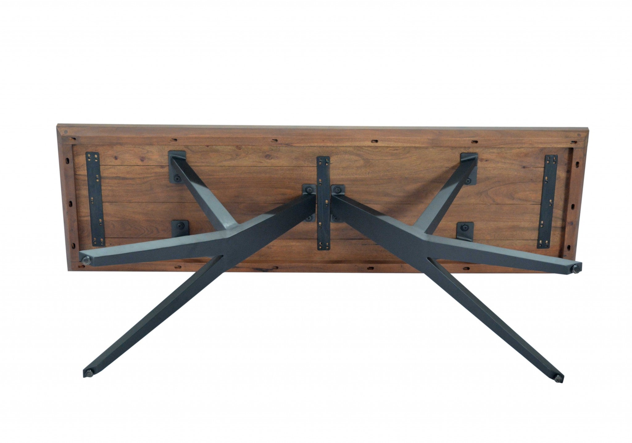 18" X 60" X 30" Brown/Black Wood Metal Console