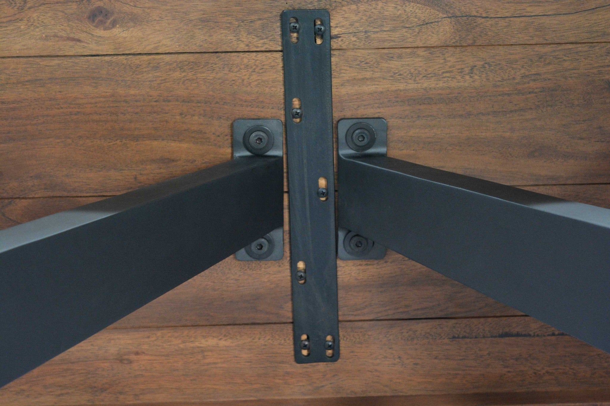 18" X 60" X 30" Brown/Black Wood Metal Console