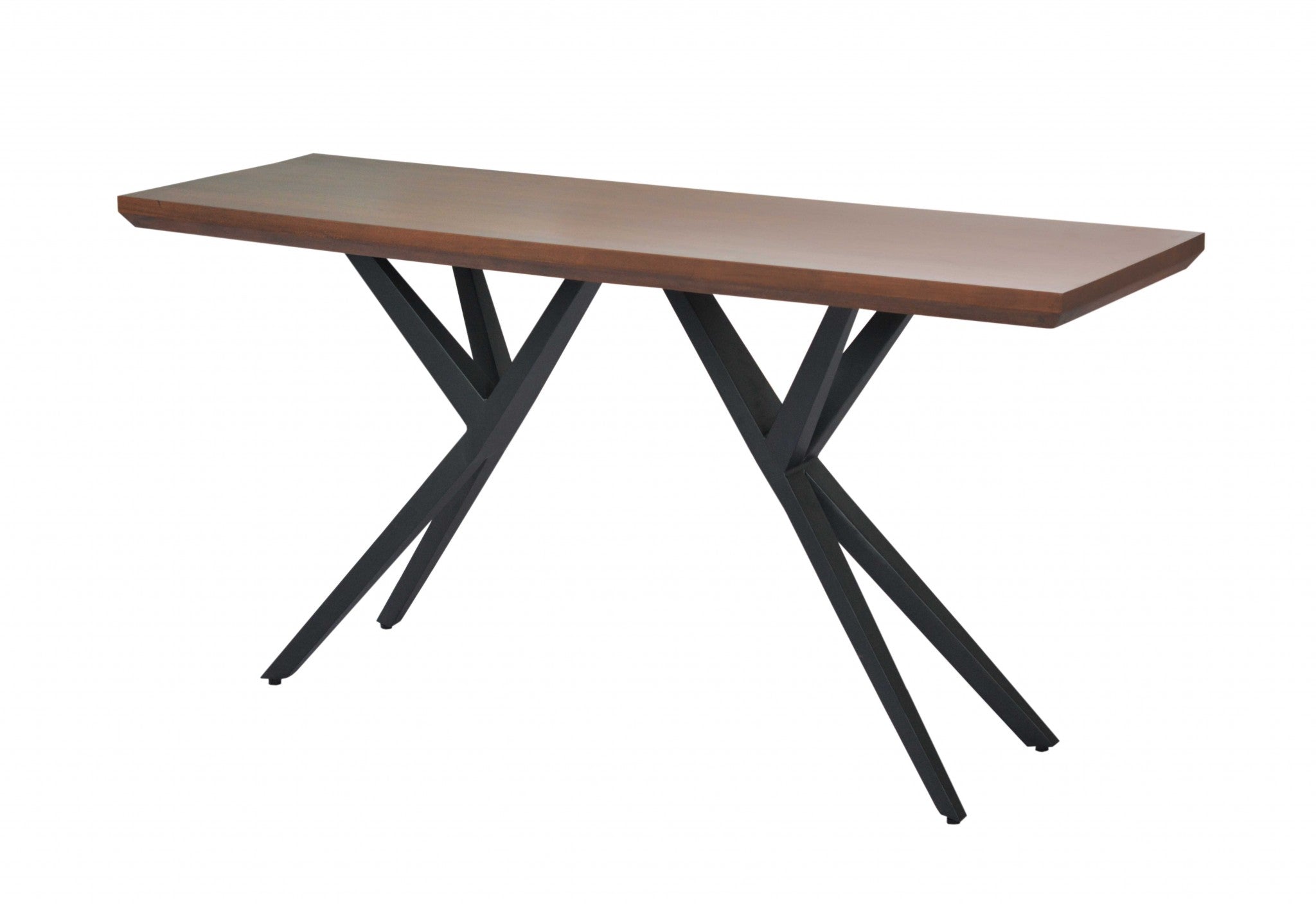 18" X 60" X 30" Brown/Black Wood Metal Console