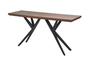 18" X 60" X 30" Brown/Black Wood Metal Console