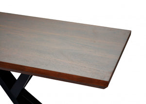 18" X 60" X 30" Brown/Black Wood Metal Console