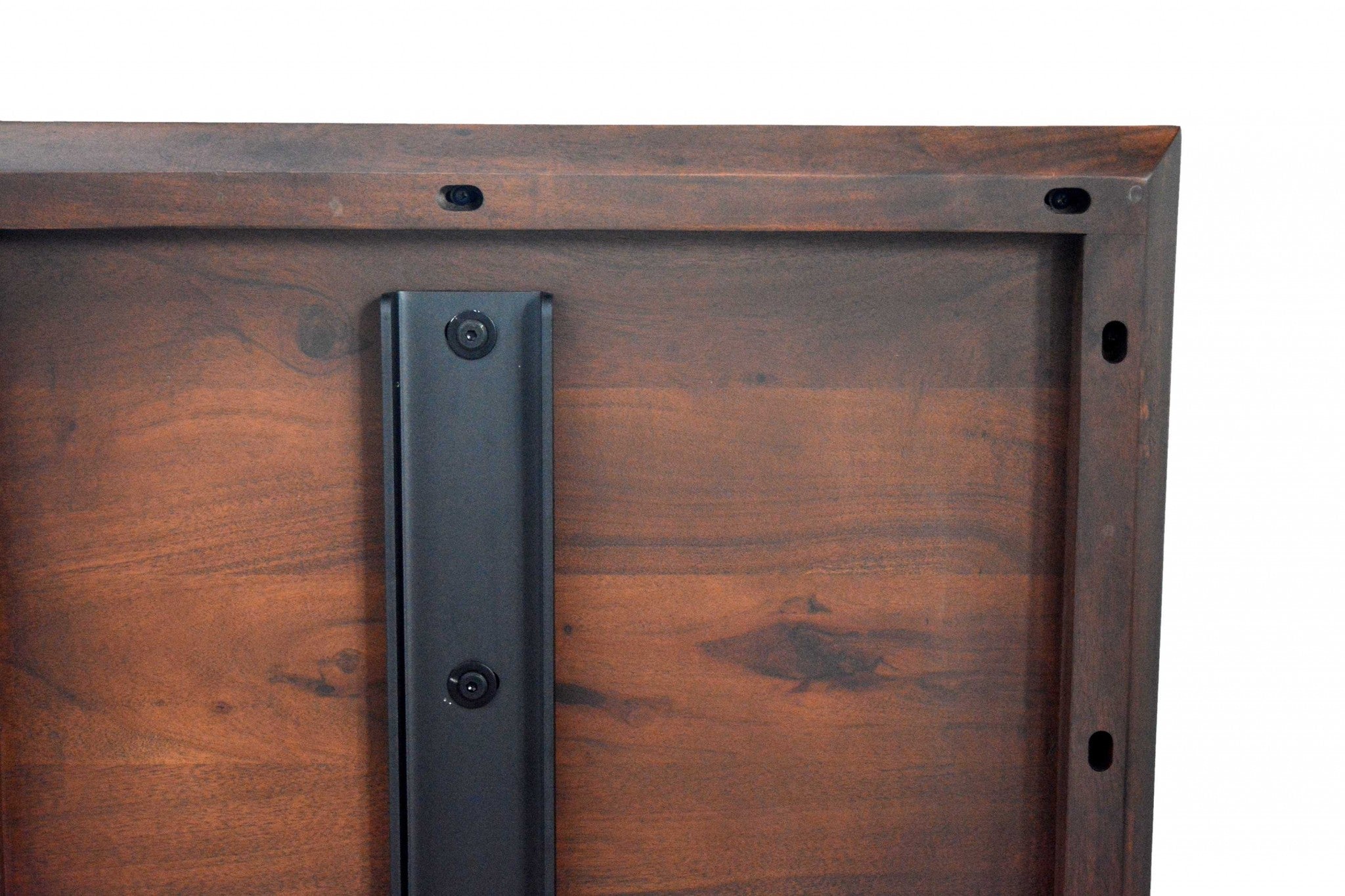 86" X 95" X 42" Brown/Black Wood Metal King Size Bed