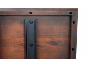 86" X 95" X 42" Brown/Black Wood Metal King Size Bed