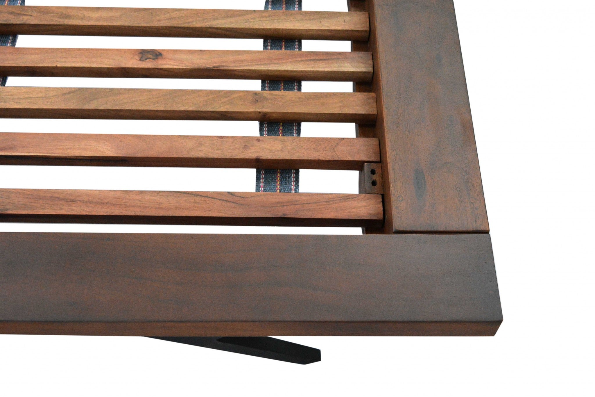68" X 95" X 42" Brown/Black Wood Metal Queen Size Bed