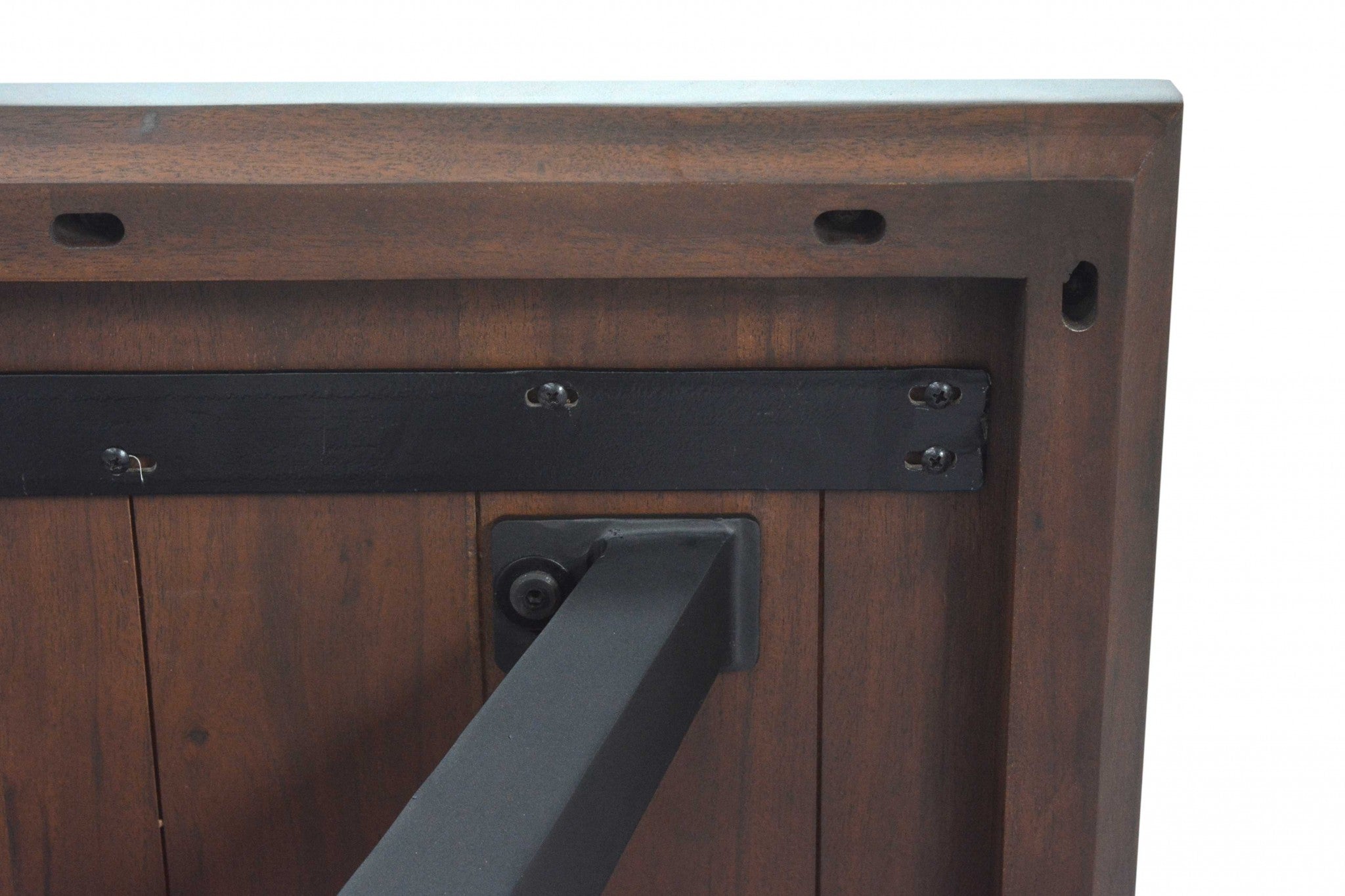 24" X 24" X 18" Brown/Black Wood Metal Side Table