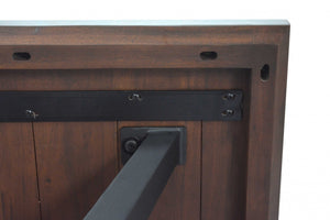 24" X 24" X 18" Brown/Black Wood Metal Side Table