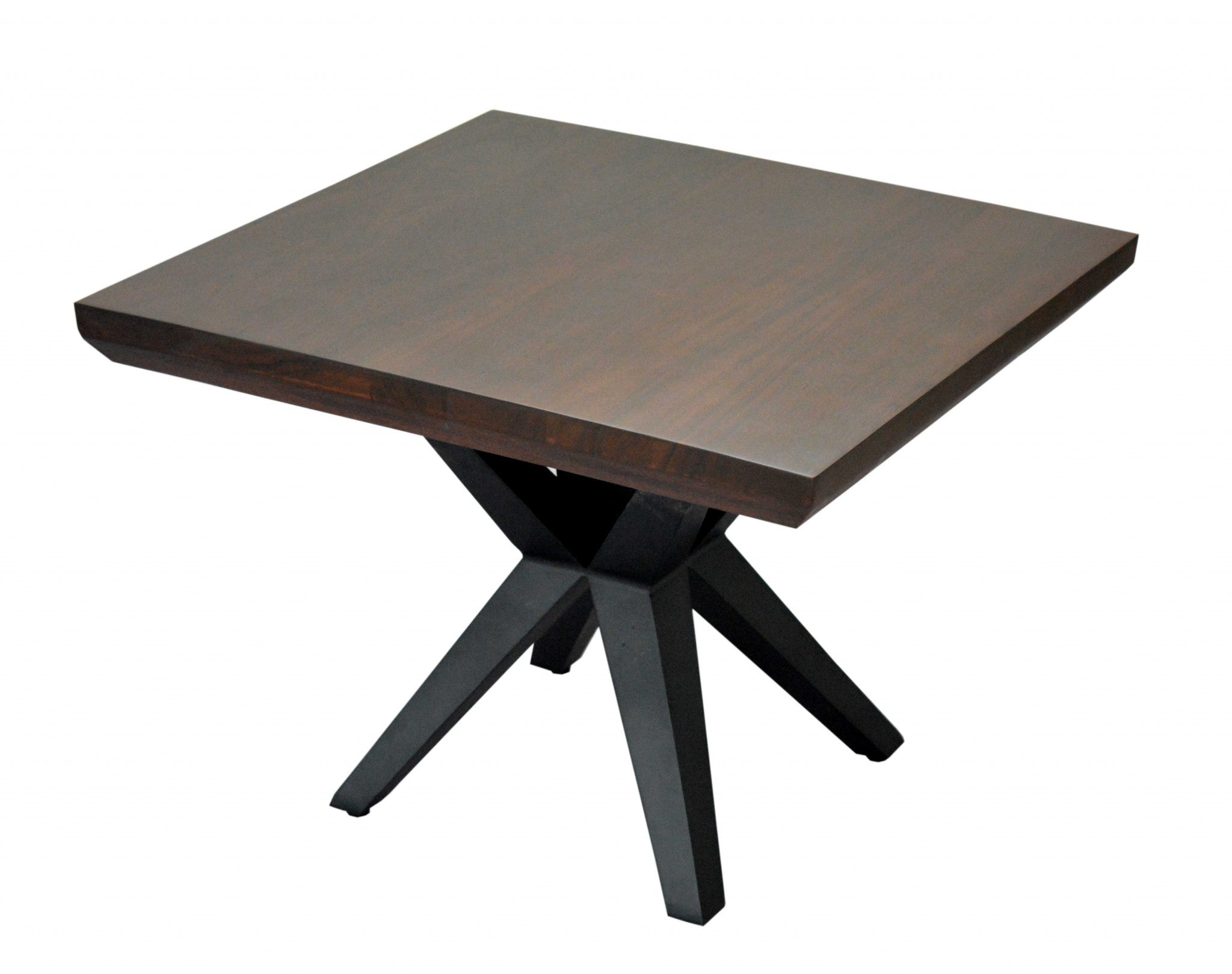 24" X 24" X 18" Brown/Black Wood Metal Side Table