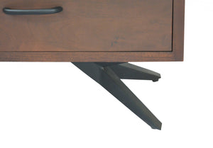 18" X 43" X 47" Brown/Black Wood Metal Bedroom Chest
