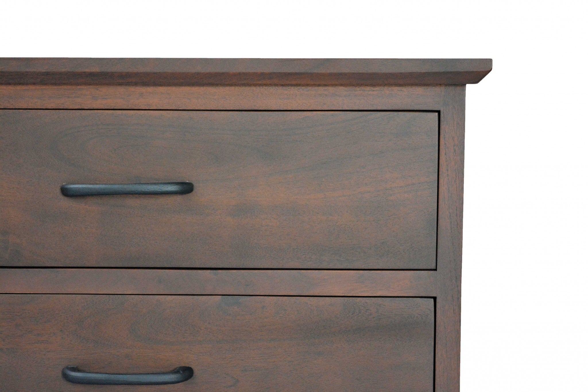 18" X 54" X 32" Brown/Black Wood Metal Bedroom Dresser