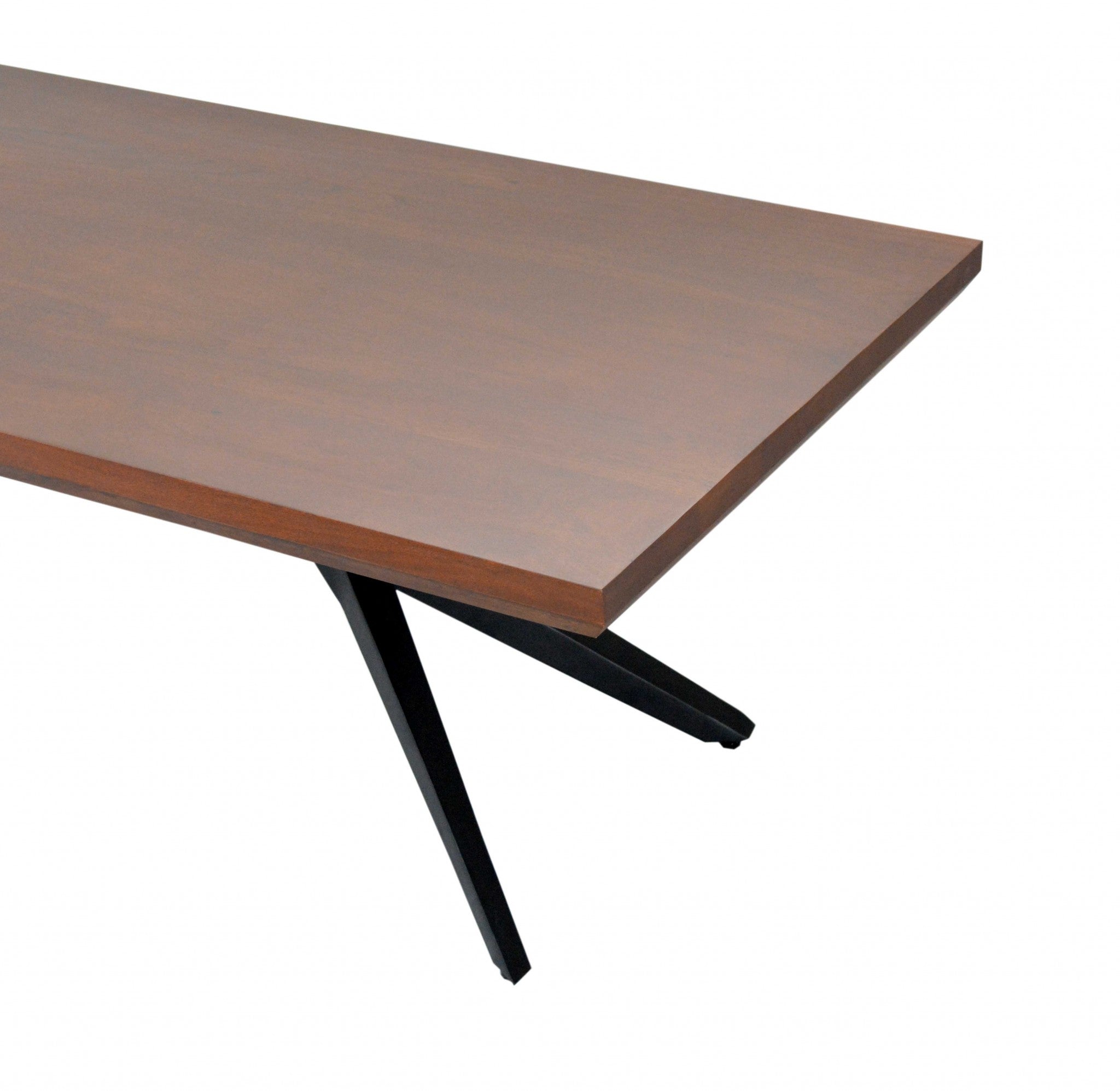 24" X 50" X 18" Brown Black Wood Metal Coffee Table