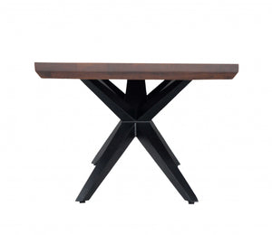 24" X 50" X 18" Brown Black Wood Metal Coffee Table