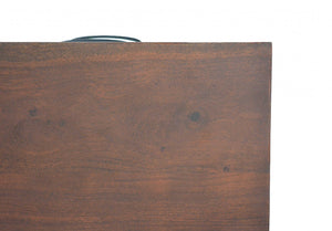 16" X 18" X 22" Brown/Black Wood Metal Nightstand