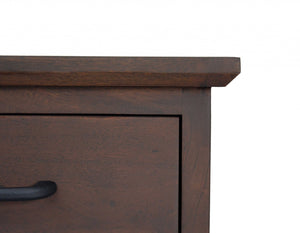 16" X 18" X 22" Brown/Black Wood Metal Nightstand