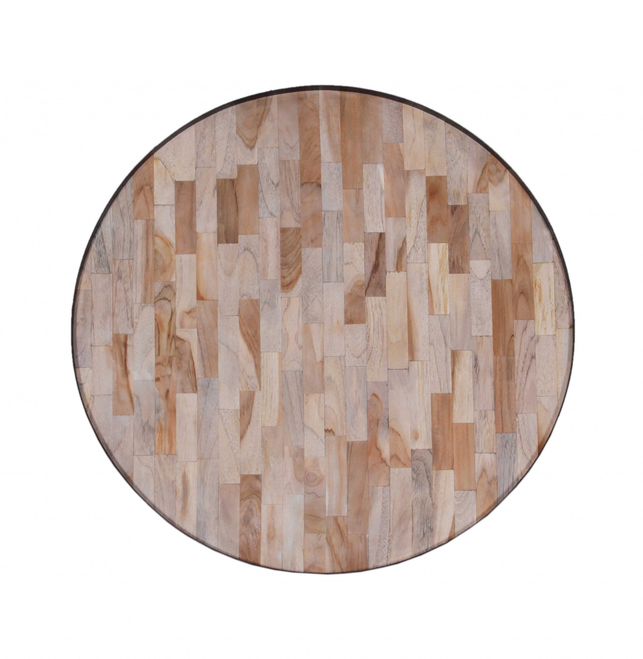 29" X 29" X 15" Multi Wood Metal Round Coffee Table Large