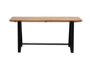 16" X 60" X 31" Natural Wood Metal Console
