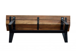 16" X 60" X 31" Natural Wood Metal Console
