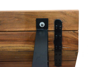 16" X 60" X 31" Natural Wood Metal Console