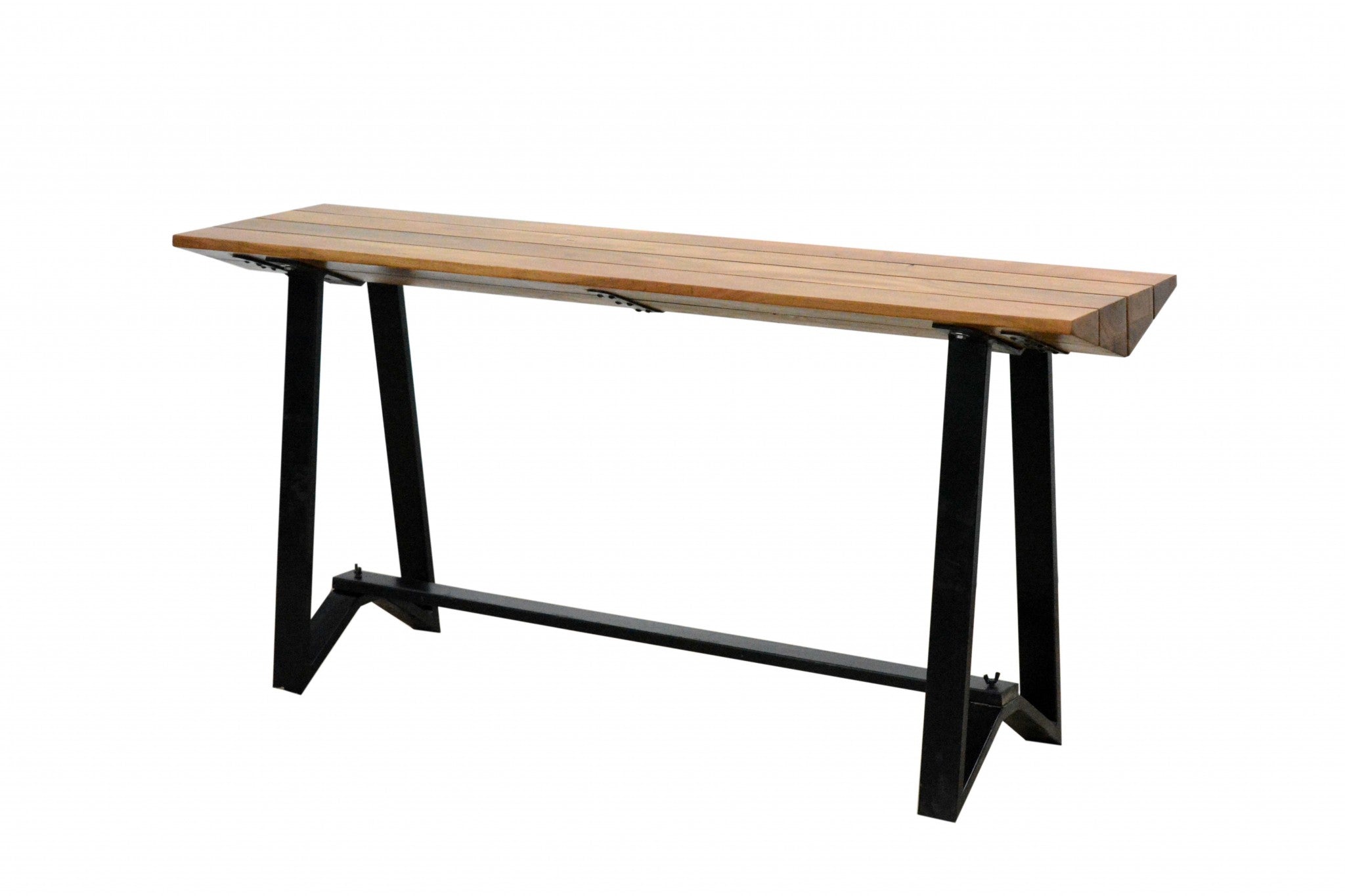 16" X 60" X 31" Natural Wood Metal Console