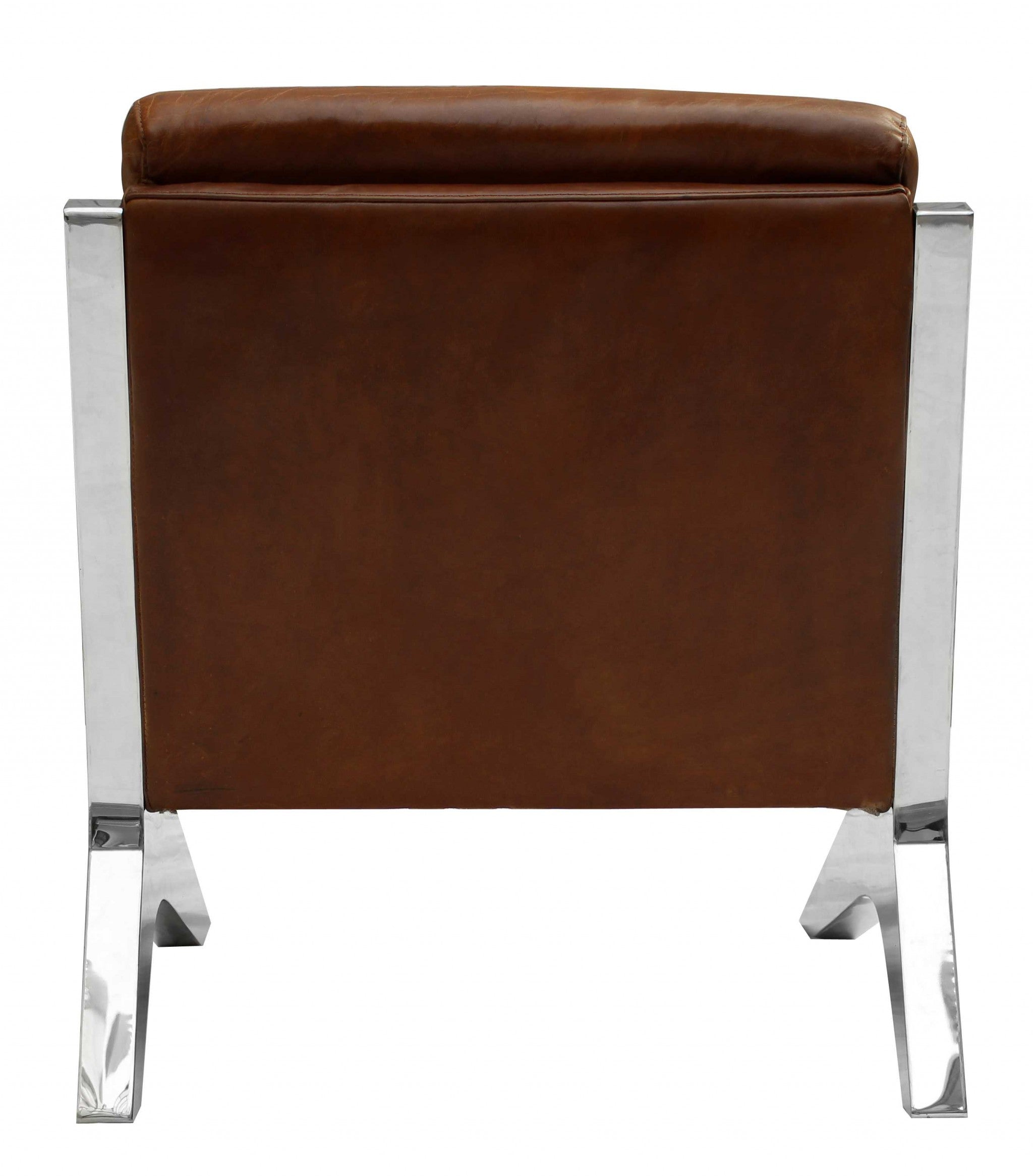 34" X 30" X 33" Brown Full Leather Fireproof Foam Leather