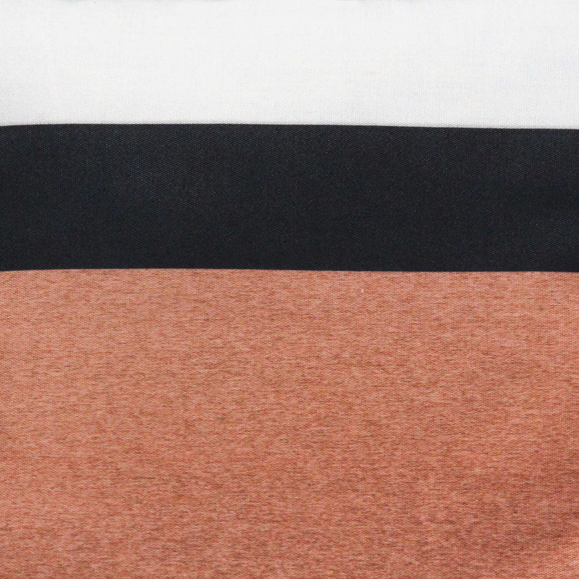 Light Coral and Black Color Block Square Pillow