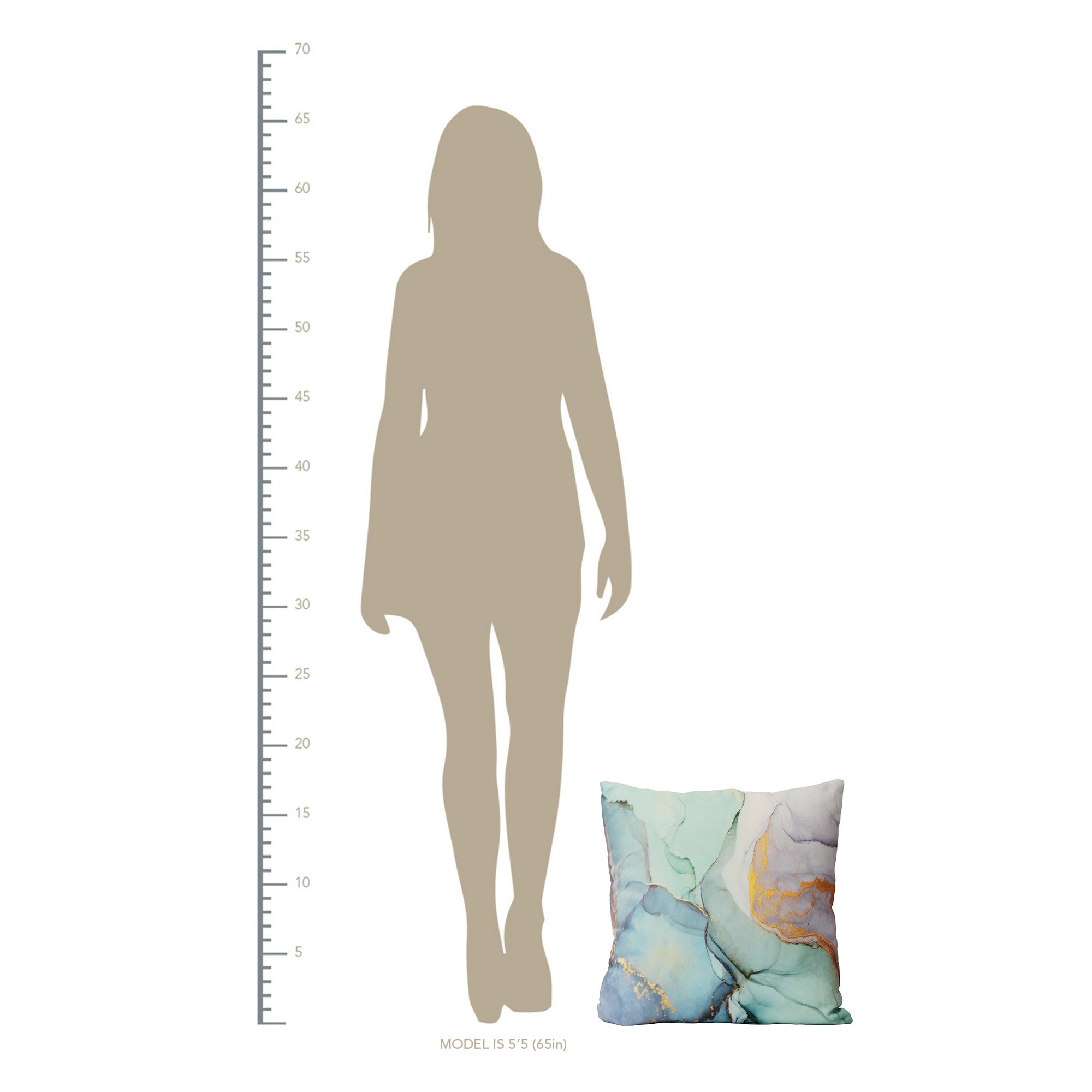 Pastel Watercolor Marble Cotton Square Pillow