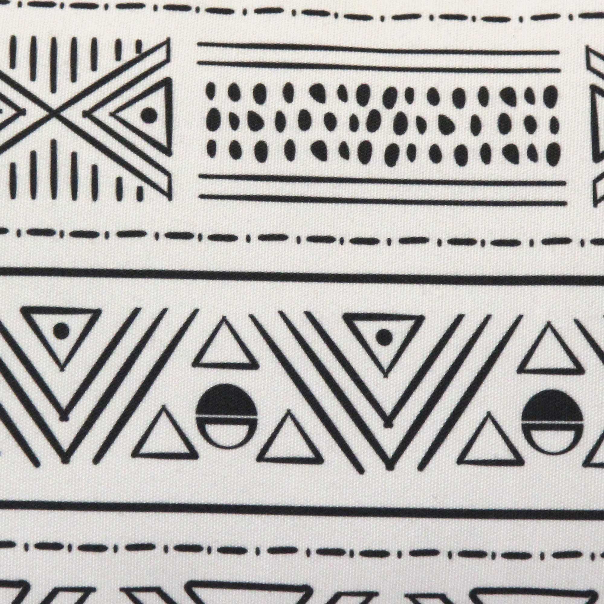 Black And White Tribal Design Rectangular Lumbar Pillow