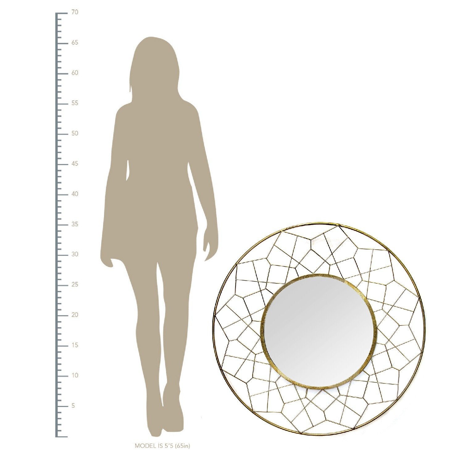 2.17" Round Gold Mirror