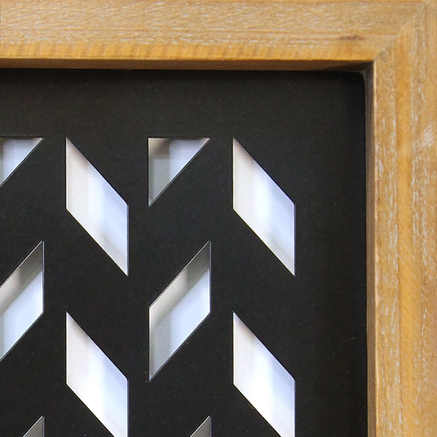 S/3 Modern Wood & Black Metal Wall Decor